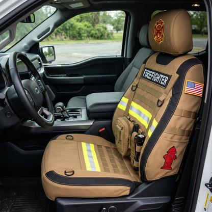 Firefighter tactical car seat cover - front seat