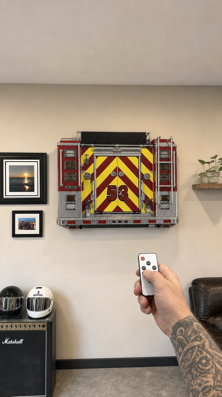 Fire Truck Wall Mount installed