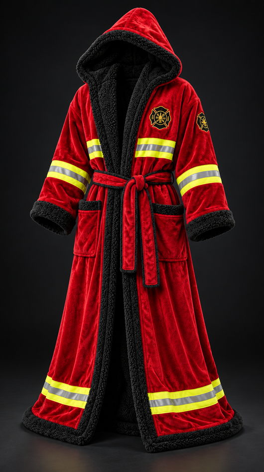 The Turnout Robe - Red / Black Sherpa