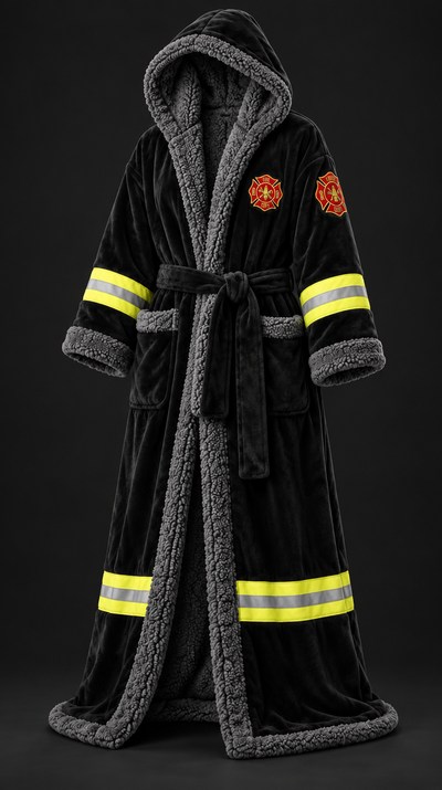 The Turnout Robe - Black / Grey Sherpa